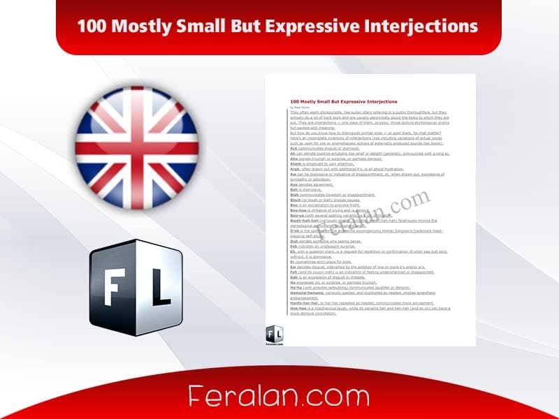 100 Mostly Small But Expressive Interjections