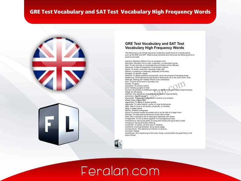 GRE Test Vocabulary and SAT Test