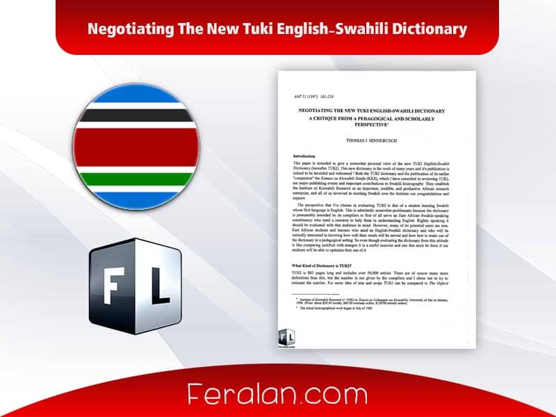 Negotiating The New Tuki English-Swahili Dictionary