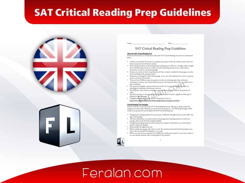 SAT Critical Reading Prep Guidelines